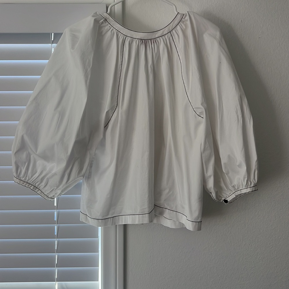 STAUD White New Dill Blouse L - Picture 4 of 4